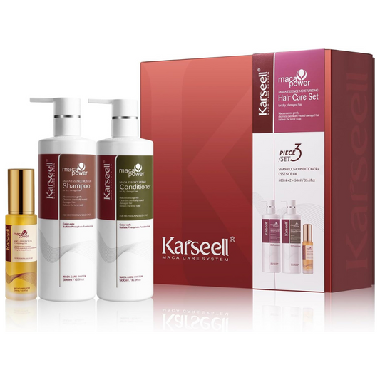 Karseell Collagen Hair Treatment Hair Care. Hair Oil Shampoo and Conditioner Set 2 x 16.9fl.oz + 1.69fl.oz